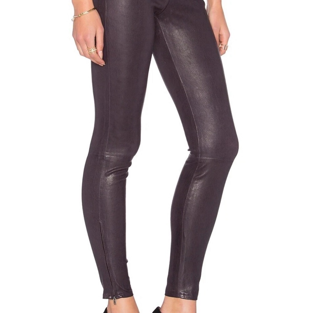 J Brand Black Leather-Look Skinny Pants
